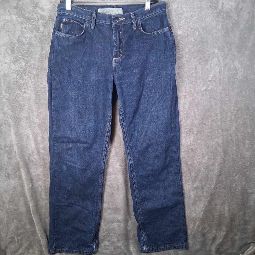 Cabelas‎ Women's Flannel Lined Jeans Size 10 Straight Fit Dark Blue Wash